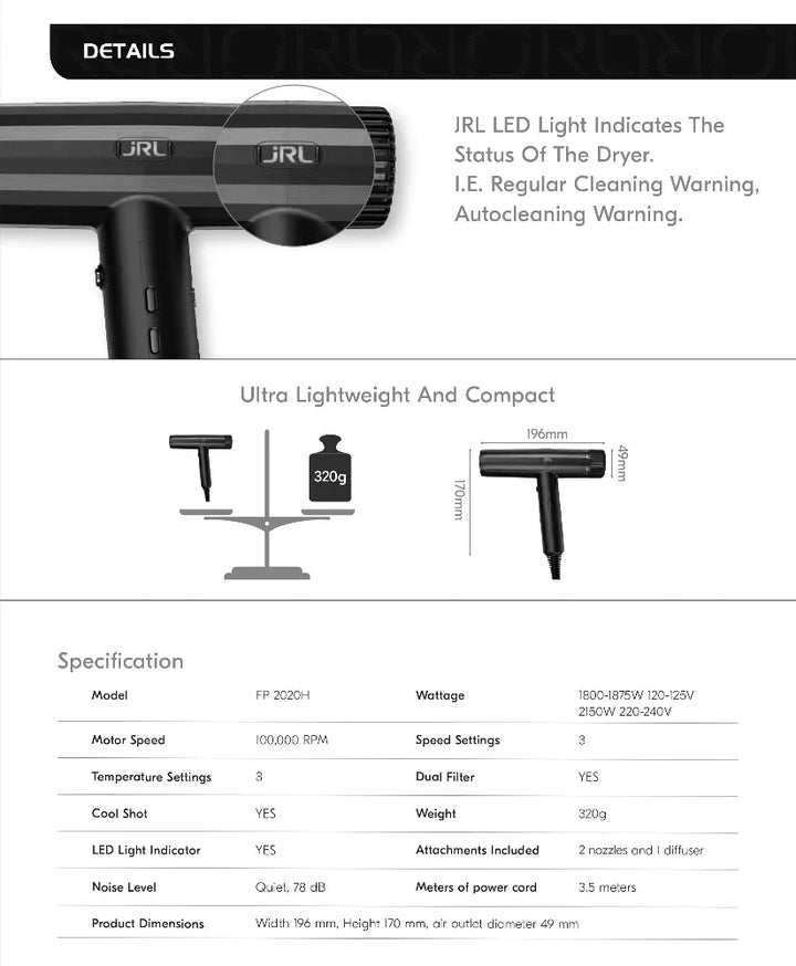 JRL Blow Dryer Forte Pro