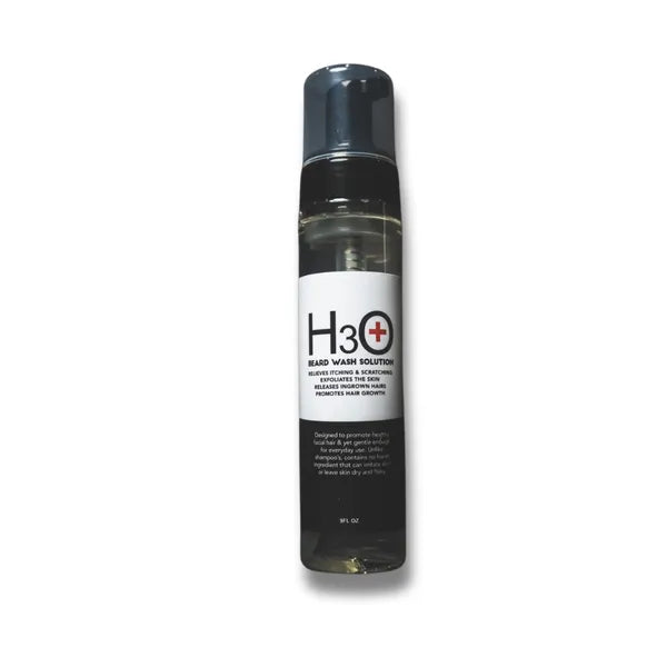 H30 Beard Wash Solution by Harold Cleveland beard cleanser bottle for beard care and grooming
