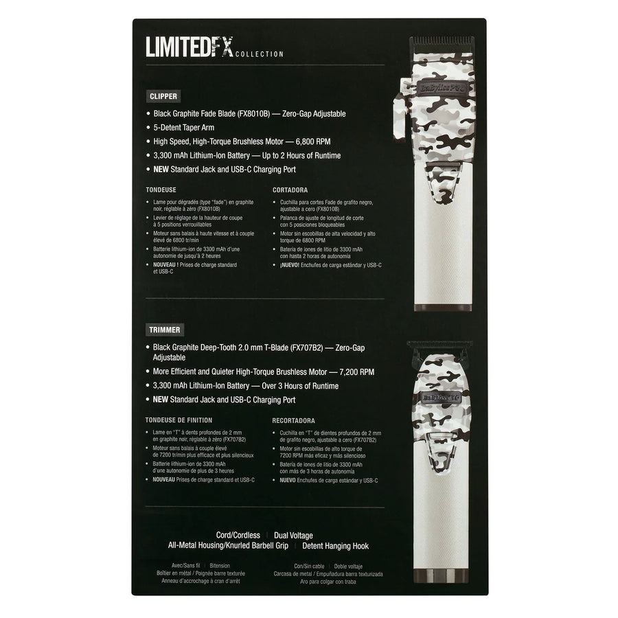 BaByliss Limited Edition Camo Metal Lithium Clipper & Trimmer Combo