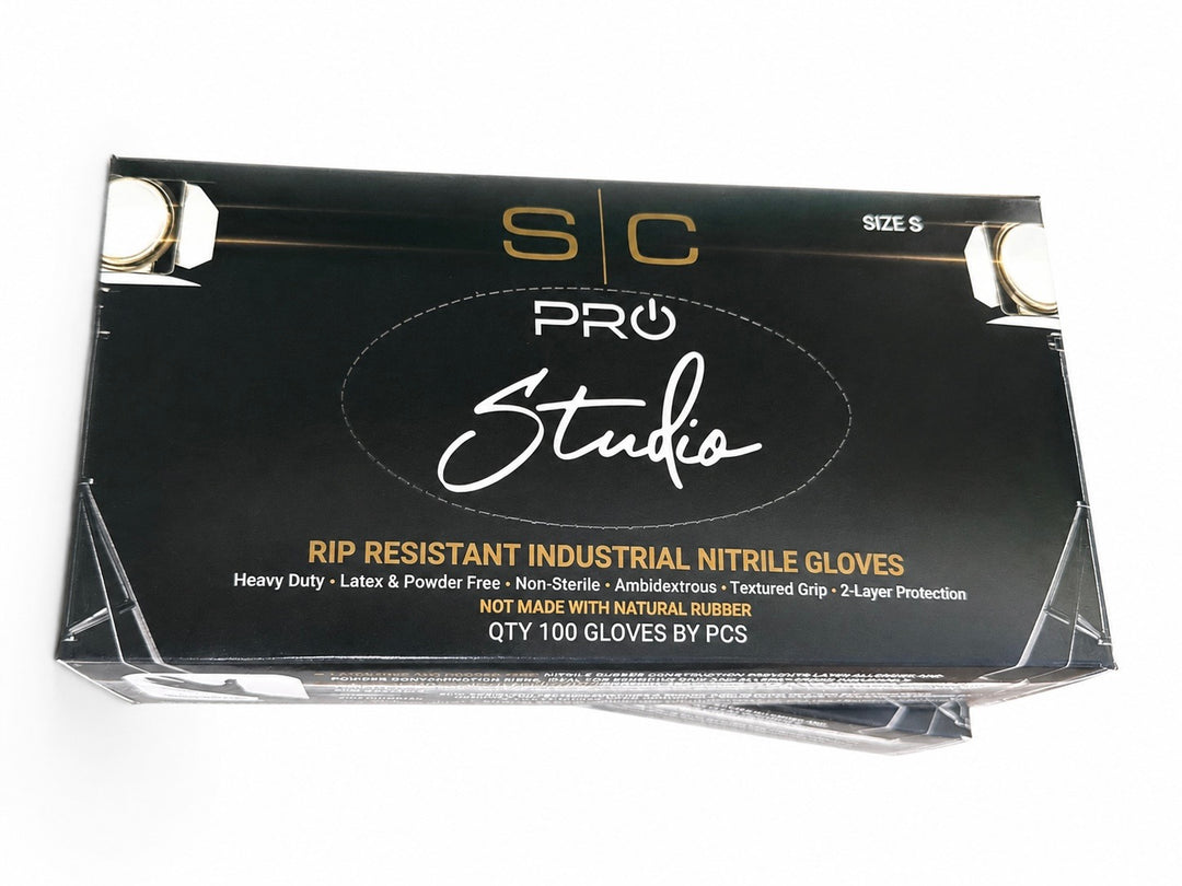 SIC Pro Studio Rip Resistant Industrial Nitrile Gloves – Large | Black | 100 Count
