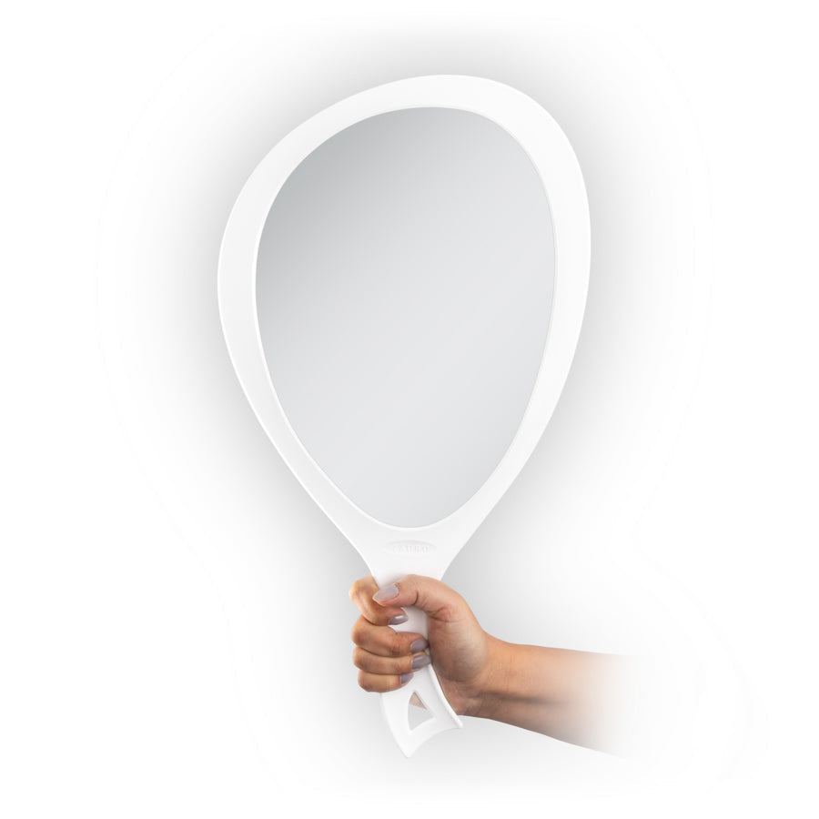 Magic Collection Professional Extra Large Teardrop Hand Mirror – 10” x 19” | Black Frame