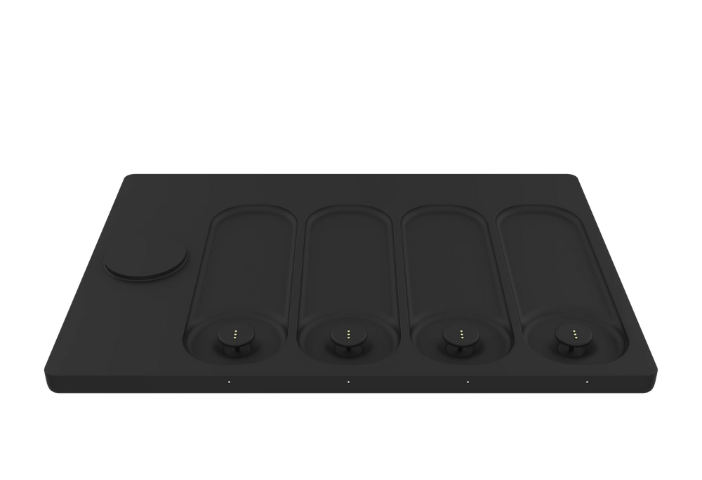 PWRD PRO charging station close up barber tool dock multiple ports setup