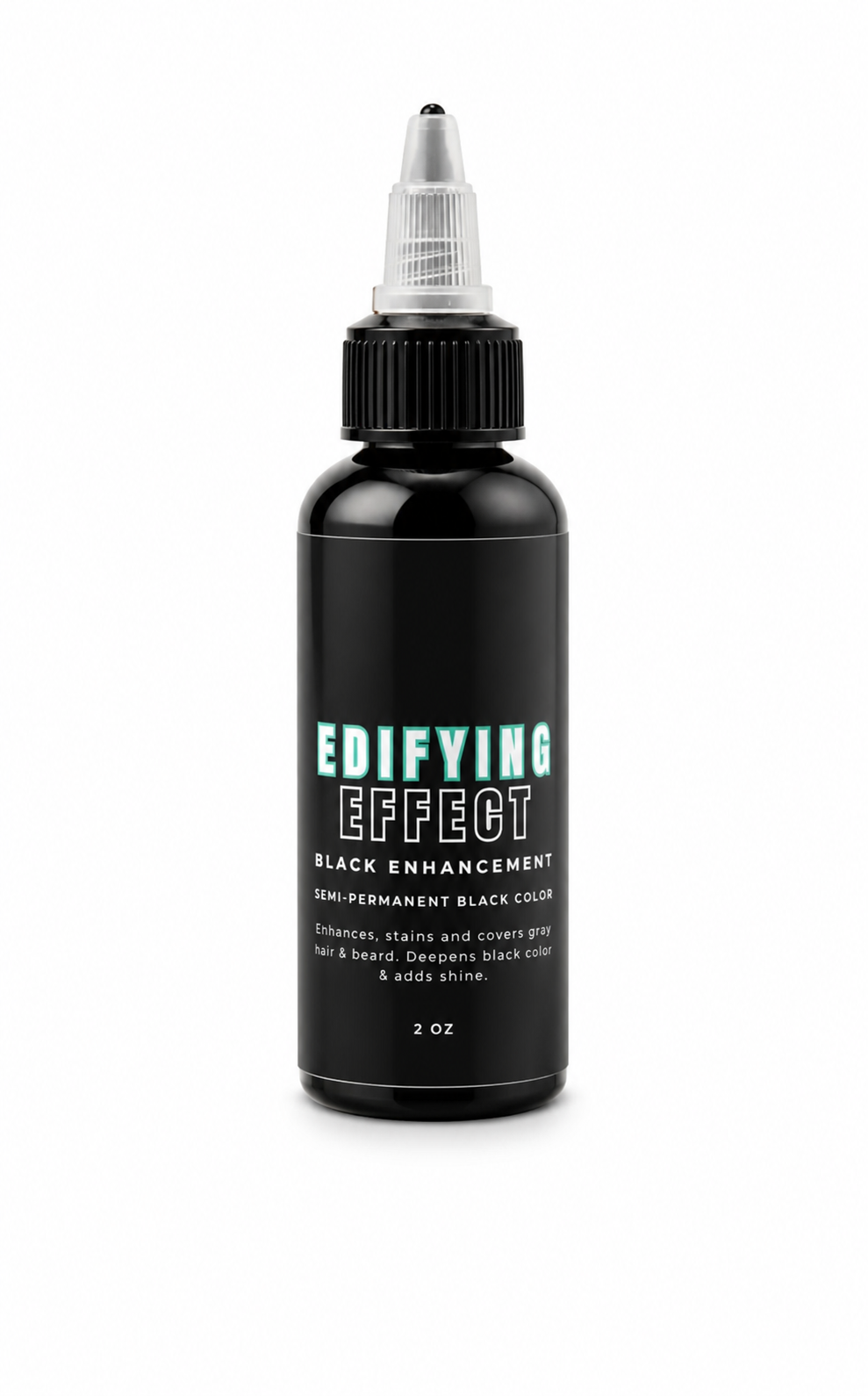 Edifying Effect hair enhancement spray black barber lineup filler bottle