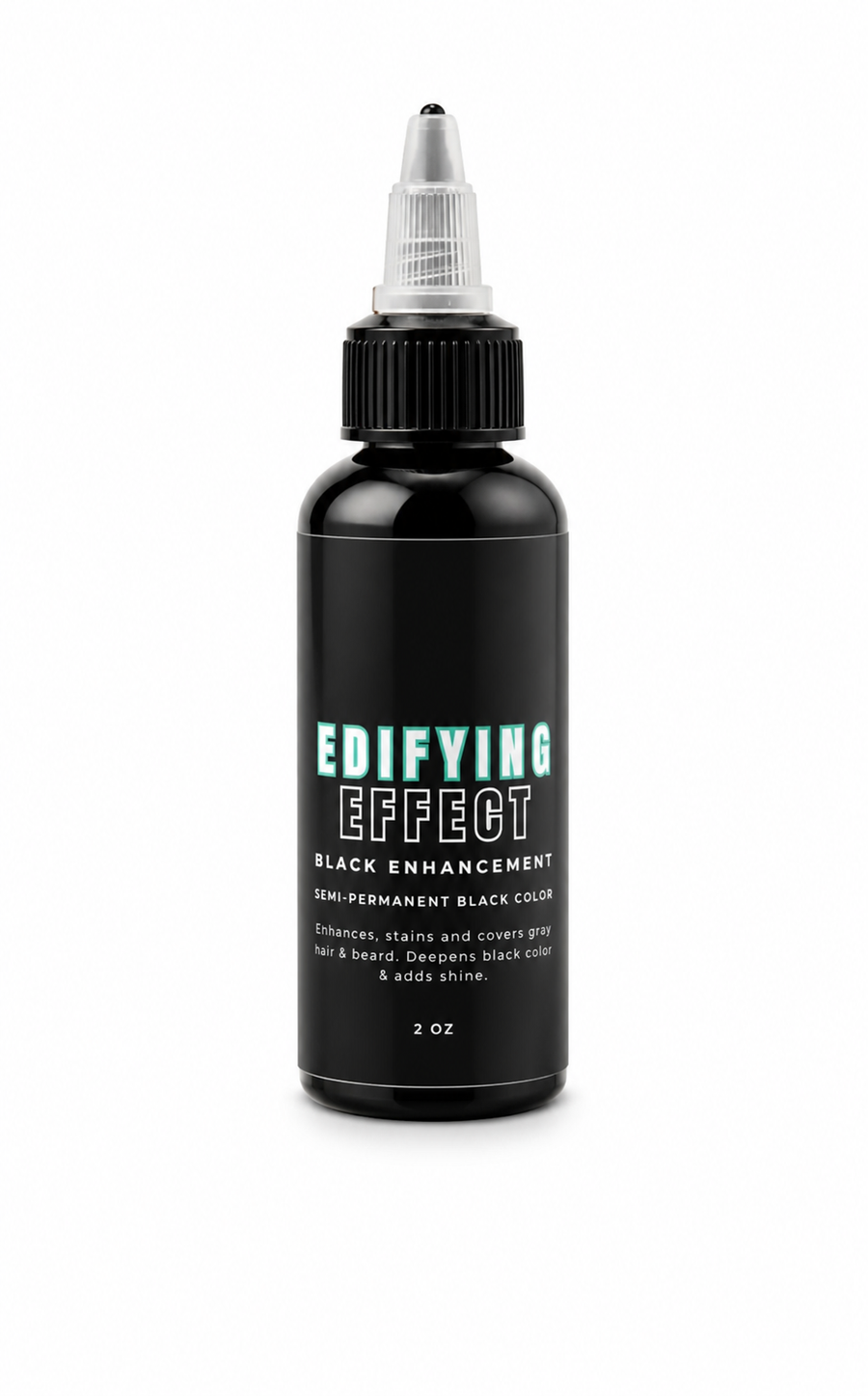 Edifying Effect hair enhancement spray black barber lineup filler bottle