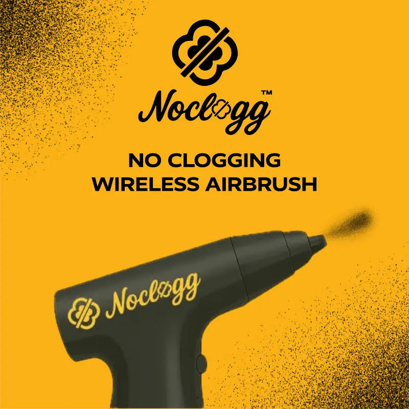 NoClogg no-clogging wireless airbrush system with fine mist spray application for barber enhancements