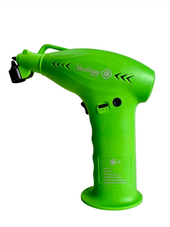 NoClogg AirBrush V2 wireless barber airbrush system in green with upgraded airflow control