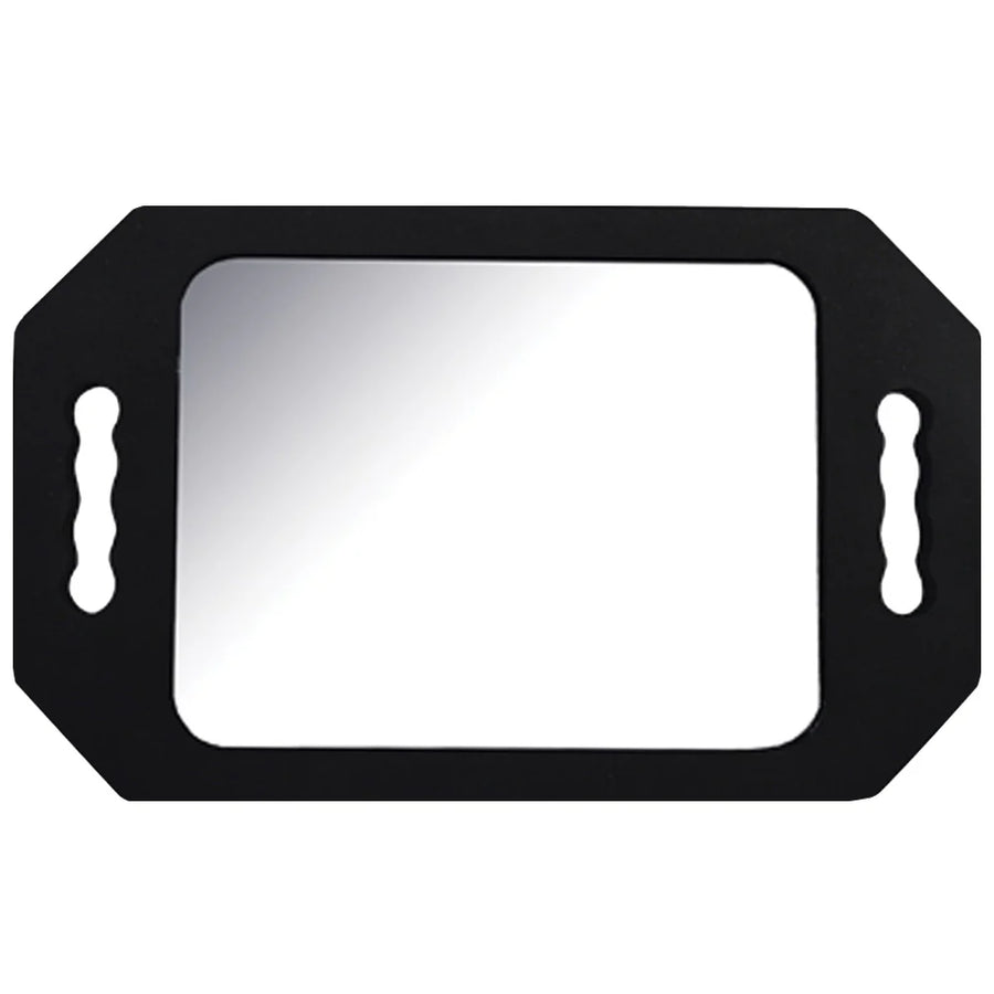 Soft ’n Style rectangular foam frame barber hand mirror measuring 9.5 x 15.5 inches for professional salon and barbershop use