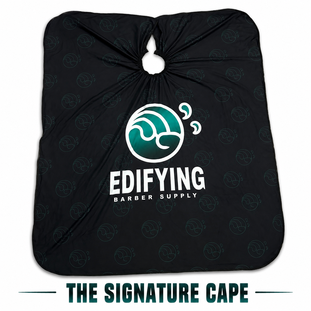 Edifying Barber Supply The Signature premium black barber cape