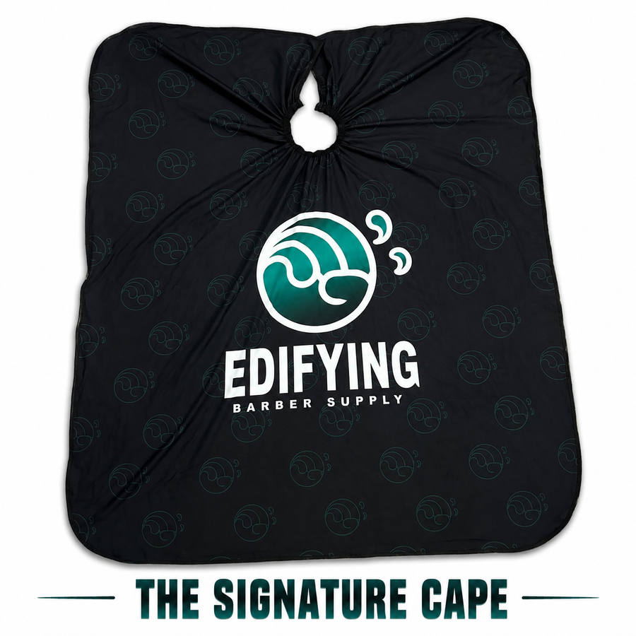 Edifying Barber Supply The Signature premium black barber cape