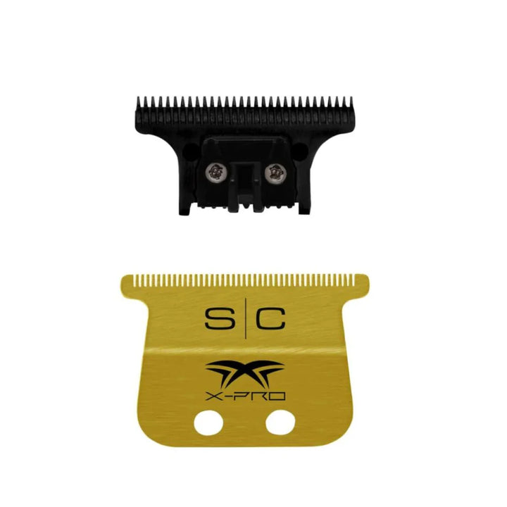 StyleCraft Fixed Gold Titanium X-Pro Wide Replacement Trimmer Blade w/ Black Diamond DLC The One Cutter Set SC523GB