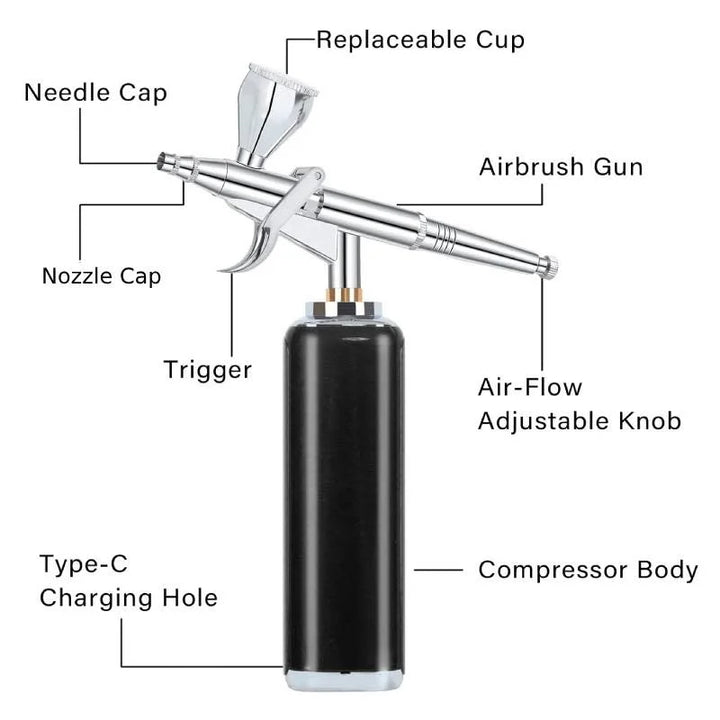 BKS Cordless Airbrush Set Spray Pump Air Compressor Kit BKS40