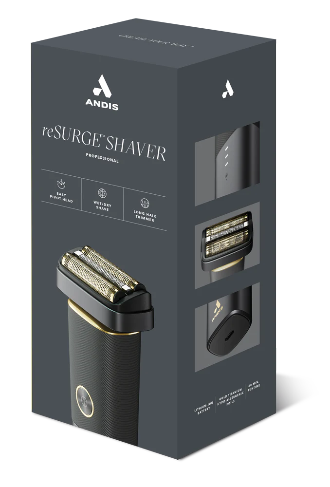 Andis reSURGE foil shaver retail packaging box professional barber electric shaver
